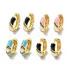 Brass Micro Pave Cubic Zirconia Hoop Earring EJEW-C088-33G-1