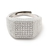 Rack Plating Brass Micro Pave Cubic Zirconia Rings RJEW-E064-11P-2