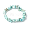 Natural Larimar Chip Beads Stretch Bracelets for Children BJEW-JB06389-02-1