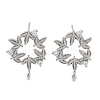 Brass Micro Pave Cubic Zirconia Studs Earring Findings KK-K364-07P-1