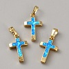 Brass with Synthetic Opal Pendants KK-WH0101-082B-1