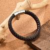 Braided Microfiber Leather Cord Bracelets for Men BJEW-Z081-14P-2