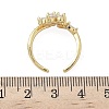 Brass Micro Pave Cubic Zirconia Cuff Rings for Women RJEW-H256-05G-5