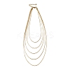 304 Stainless Steel Round Snake Chain Multi Layered Necklaces for Women NJEW-U025-01G-01-2