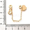 Brass Clear Cubic Zirconia European Safety Chains with Heart Charms KK-C085-15G-3
