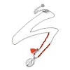 304 Stainless Steel Oval Virgin Mary Pendant Necklaces NJEW-A045-24P-5