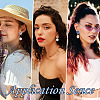 24Pcs 6 Styles 304 Stainless Steel Textured Oval Stud Earrings Findings STAS-TA0002-32RG-9