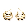 Cubic Zirconia C-Shaped Stud Earrings EJEW-G297-25G-2