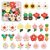28Pcs 14 Styles Opaque Resin Pendants RESI-CJ0002-54-3
