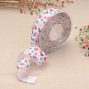 Heart & Star Printed Polyester Ribbon for Gift Packing and Festival Decoration SRIB-M011-01A-1