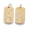 316 Surgical Stainless Steel Micro Pave Clear Cubic Zirconia Pendants STAS-I164-034G-2