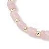 Flat Round Natural Rose Quartz Beads Braided Bead Bracelets BJEW-JB13247-02-3