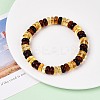 Natural Amber Beaded Stretch Bracelets for Men Women BJEW-T018-20-1