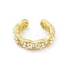 Rack Plated Brass Micro Pave Cubic Zirconia Flower Open Cuff Rings for Women RJEW-Z039-07G-2