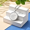201 Stainless Steel Rhinestone Pendant Necklaces for Women NJEW-U021-02P-1