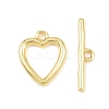 Heart Brass Toggle Clasps KK-G548-43G-03-3