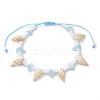 Dyed Natural White Jade Braided Bead Bracelets BJEW-JB10358-01-1