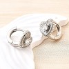 Heart Brass Micro Pave Clear Cubic Zirconia Hoop Earrings EJEW-Z121-05P-3