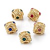 Brass Micro Pave Cubic Zirconia Beads ZIRC-P088-12G-1