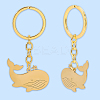 6Pcs Whale Stainless Steel Pendants Keychain KEYC-BBC0001-12A-7