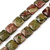 Natural Unakite Beads Strands G-T138-158-4