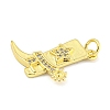 Cowboy Boots Rack Plating Brass Micro Pave Clear Cubic Zirconia Pendants X-KK-Z053-05G-2