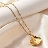 Summer Beach 304 Stainless Steel Pendant Rope Chain Necklaces for Women LS-STAS-Z108-01G-07-3