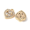 Brass Micro Pave Clear Cubic Zirconia Heart Pendants KK-A253-02G-2