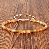Natural Yellow Aventurinee Heishi Beads Adjustable Braided Bracelets for Men Women BX7041-21-1