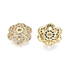 Brass Micro Pave Clear Cubic Zirconia Bead Caps KK-Q071-16G-02-2