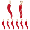 8Pcs Brass Enamel Pendants KK-BBC0011-36-1