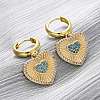 Brass Cubic Zirconia Hoop Earrings EJEW-Q042-02A-G-1