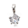 Brass Micro Pave Cubic Zirconia Charms KK-D356-05A-P-1