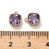Brass Micro Pave Clear Cubic Zirconia Charms KK-B110-01G-01-3