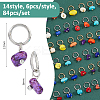 84Pcs 14 Style Synthetic Turquoise Pendant PALLOY-FH00074-2