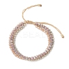 Electroplate Imitation Jade Glass Beads Multi-strand Bracelets BJEW-JB13309-2