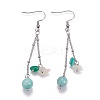 Natural Mixed Gemstone Dangle Earrings EJEW-JE02993-M-2