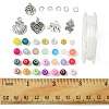 DIY Glass Beads & Alloy Pendant Bracelets Jewelry Making Kits DIY-FS0006-25-5