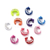 Spray Painted Zinc Alloy Slide Charms ALRI-WH0005-13C-1