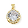 Rack Plating Brass Cubic Zirconia Pendants KK-Z067-15G-1