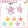 7 Colors Luminous Transparent Resin Pendants RESI-YW0005-24B-3