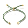 Braided Cotton Cord Slider Bracelet Making MAK-R001-01G-30-2