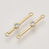 Brass Cubic Zirconia Links connectors KK-N216-24-1