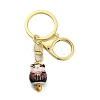 Fortune Cat Porcelain Pendant Keychain KEYC-G064-02E-1