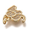 Brass Micro Pave Clear Cubic Zirconia Charms ZIRC-C020-35G-3
