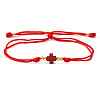 Adjustable Brass & Acrylic Beads Slider Bracelets NV0249-2-1