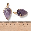 Raw Rough Natural Amethyst Pendants G-T073-23G-01-3