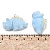 Flocking Opaque Resin Pendants RESI-F064-A16-3