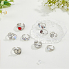 9Pcs 9 Style Cat Eye & Cubic Zirconia Open Cuff Rings Set RJEW-FI0001-12-5