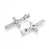 Brass Micro Pave Cubic Zirconia Pendants KK-T070-77P-2